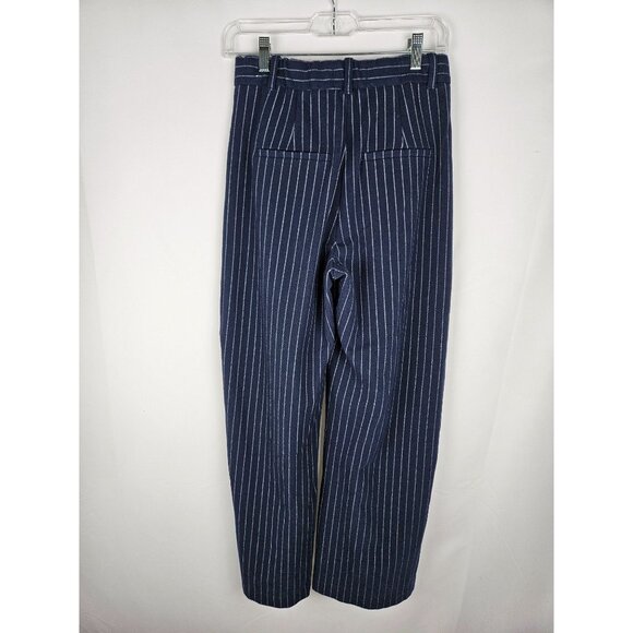 Abercrombie & Fitch Sloane Wide Leg Pants Size Small Navy White Striped Preppy - Picture 4 of 11